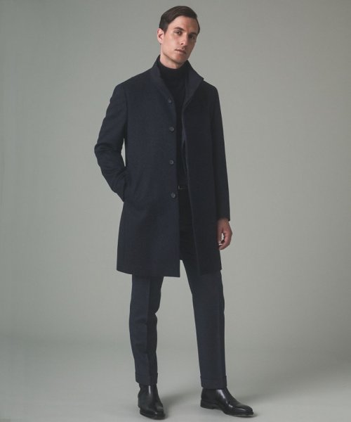 アンゴラビーバー スタンドカラーコート 