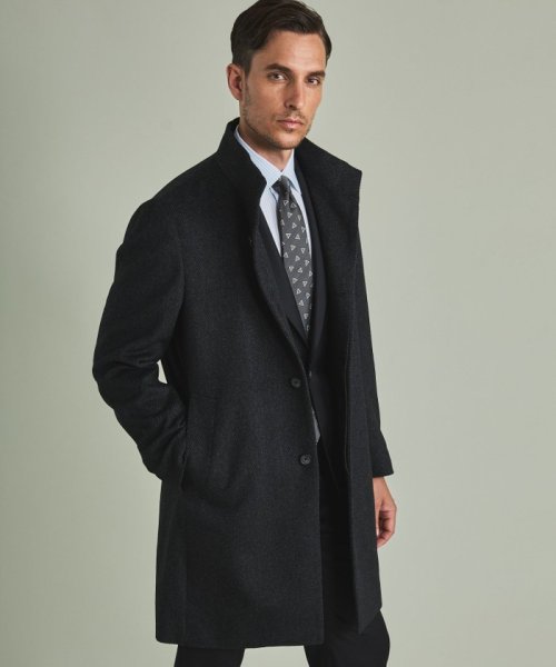 アンゴラビーバー スタンドカラーコート 