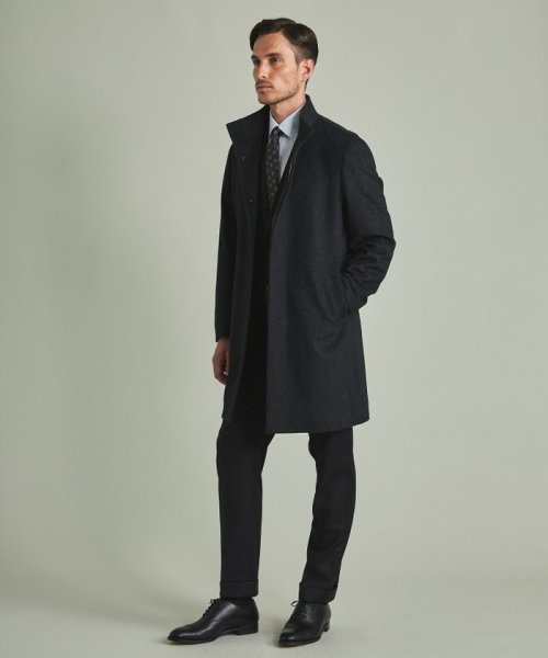 アンゴラビーバー スタンドカラーコート 