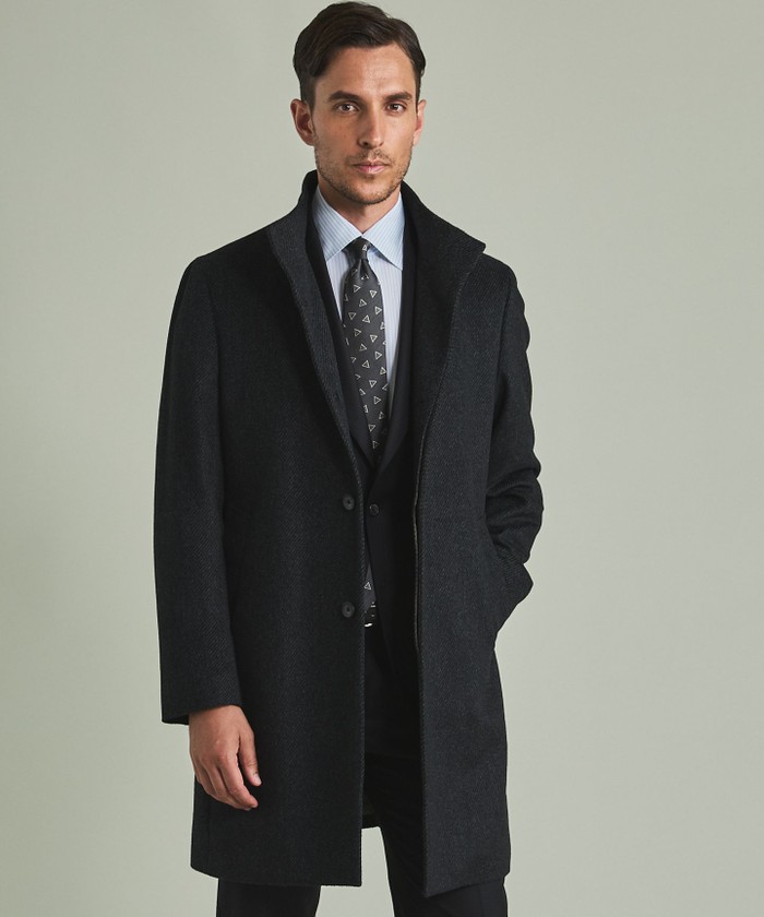 アンゴラビーバー スタンドカラーコート(505659383)｜HANKYU MEN'S
