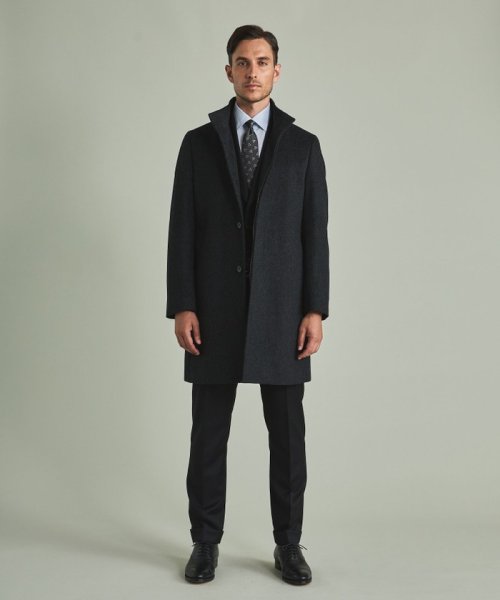 アンゴラビーバー スタンドカラーコート 