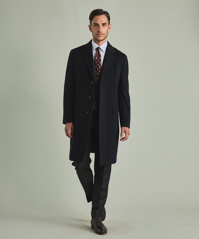 MTRピュアカシミヤ】シングルブレストチェスターフィールドコート