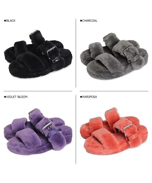 UGG(UGG)/UGG アグ サンダル コンフォートサンダル ファズ イヤー レディース 厚底 WOMENS FUZZ YEAH ブラック グレー パープル ピンク 黒 110/img07