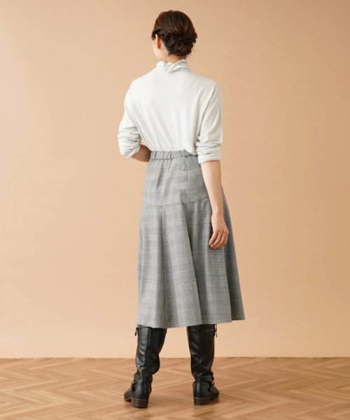 グレンチェックフレアスカート 