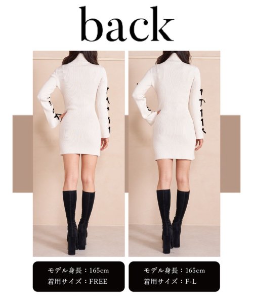 Darich(Darich) |アームリボンリブニットミニワンピース(505630270 