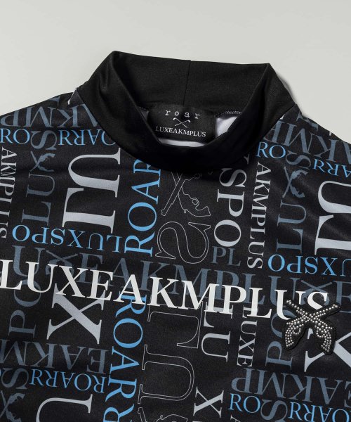LUXEAKMPLUS(LUXEAKMPLUS)/LUXEAKMPLUS×roar(リュクスエイケイエムプラス)ゴルフ 総柄ロゴモックネックTシャツ/img13