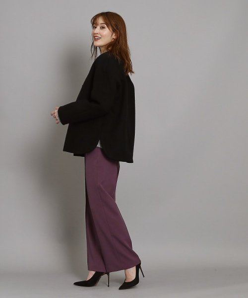 【日本製/オンオフ可】ゆったりきれいめノーカラーショートコート 