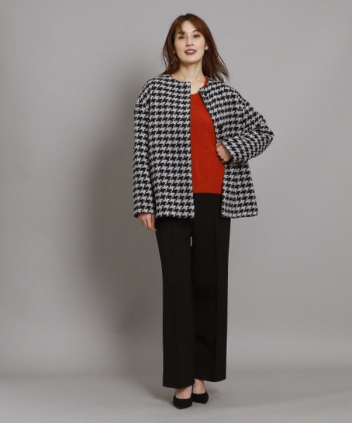 【日本製/オンオフ可】ゆったりきれいめノーカラーショートコート 