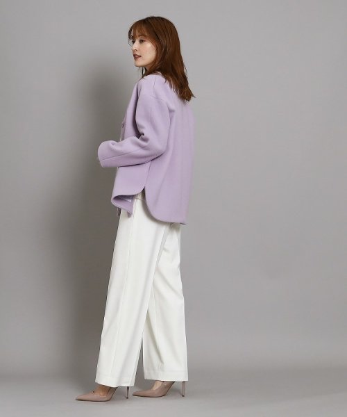 【日本製/オンオフ可】ゆったりきれいめノーカラーショートコート 