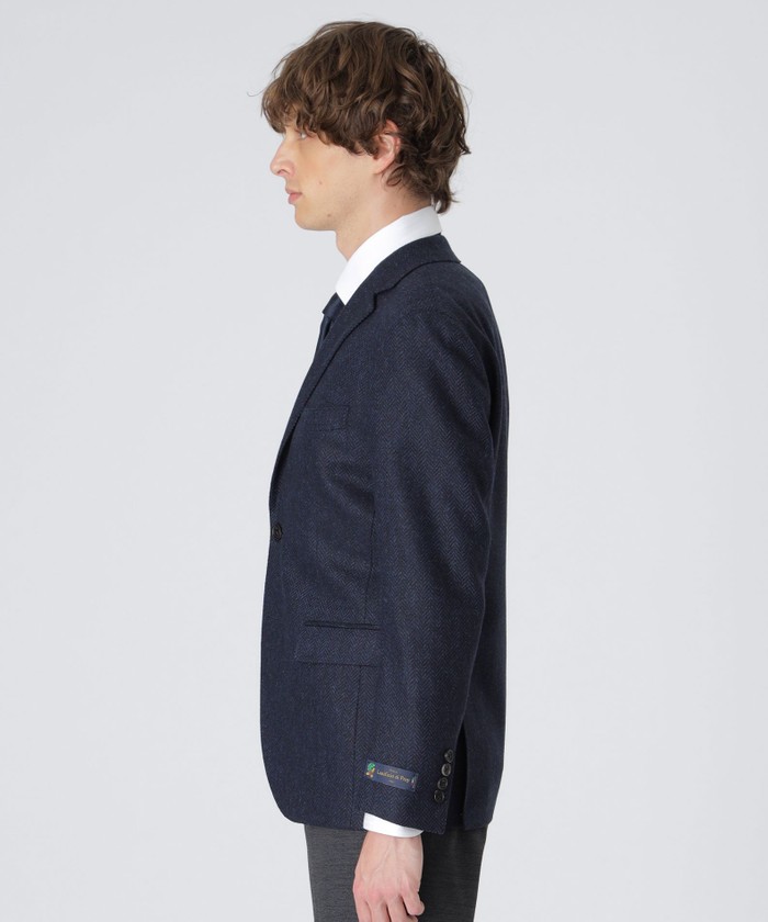 di Pray ネイビーヘリンボーンジャケット(505661511)｜HANKYU MEN'S