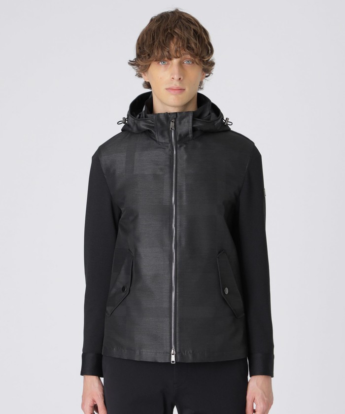 ジャージーコンビシャドークレストブリッジチェックマリンパーカー