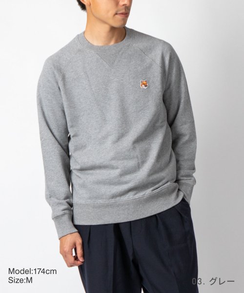 MAISON KITSUNE(メゾンキツネ)/メゾンキツネ MAISON KITSUNE AM00303KM0001 スウェット メンズ フォックスヘッド パッチ クラシック トレーナー 黒 白  FOX /img14