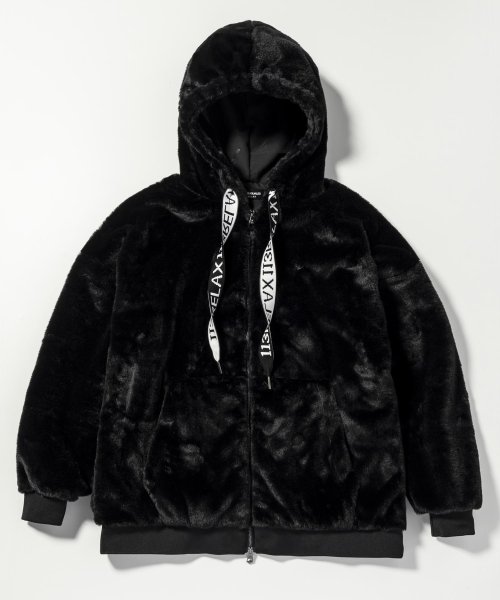 1PIU1UGUALE3 RELAX(ウノピゥウノウグァーレトレ リラックス)スピンドルロゴファーブルゾン 袖丈51