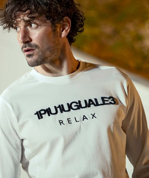 1PIU1UGUALE3 RELAX(1PIU1UGUALE3 RELAX)/1PIU1UGUALE3 RELAX(ウノピゥウノウグァーレトレ リラックス)ボアロゴ刺繍ロングTシャツ/img09