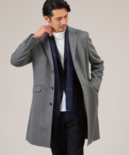 ウールカシミヤブレンド チェスターコート また