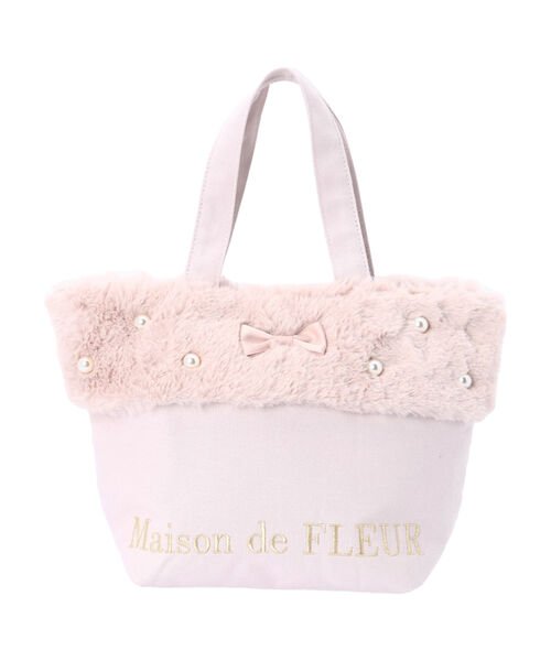 Maison de FLEUR(メゾンドフルール)/EC限定帆布ファーパールトートバッグ/img10