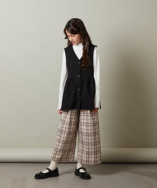 a.v.v(KID'S)(アー・ヴェ・ヴェキッズ)/[140－150]【セットアップ対応】サス付きフロントボタンワイドパンツ/img24