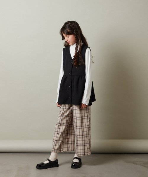 a.v.v(KID'S)(アー・ヴェ・ヴェキッズ)/[140－150]【セットアップ対応】サス付きフロントボタンワイドパンツ/img27