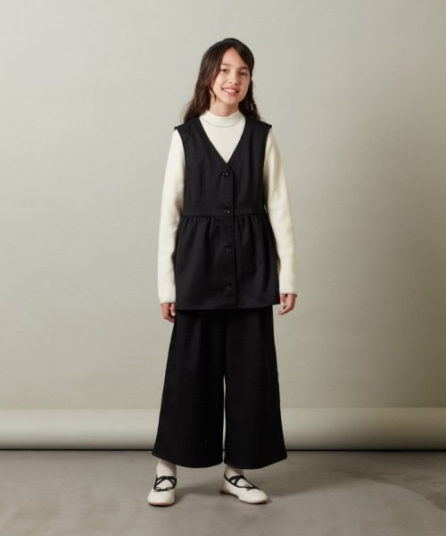 a.v.v(KID'S)(アー・ヴェ・ヴェキッズ)/[140－150]【セットアップ対応】サス付きフロントボタンワイドパンツ/img40