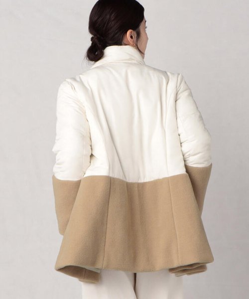 軽くてあったか もこもこボアが可愛い フェイクダウンコート 【Audrey and John Wad】コットンシルク厚中わたフーデッドコート EIM1317738114(10150円)