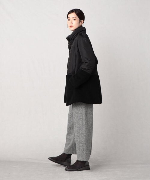 軽くてあったか もこもこボアが可愛い フェイクダウンコート 【Audrey and John Wad】コットンシルク厚中わたフーデッドコート EIM1317738114(10150円)