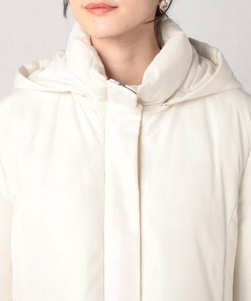 軽くてあったか もこもこボアが可愛い フェイクダウンコート 【Audrey and John Wad】コットンシルク厚中わたフーデッドコート EIM1317738114(10150円)