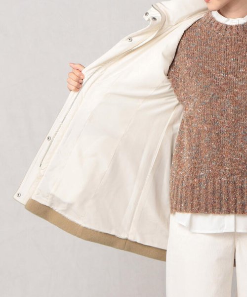 軽くてあったか もこもこボアが可愛い フェイクダウンコート 【Audrey and John Wad】コットンシルク厚中わたフーデッドコート EIM1317738114(10150円)