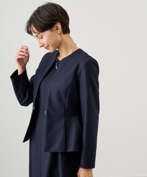 【セットアップ対応商品】ウールツイルジャージペプラムジャケット 着用サイズ なし あり 168cm 164cm