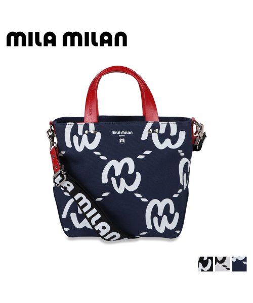 ミラ・ミラン mila milan バッグ トートバッグ ショルダーバッグ ミニ メンズ レディース ファスナー付き モノグラム ミミ ブラック ホワイト ネイ ミラ ミラン milan ミミ