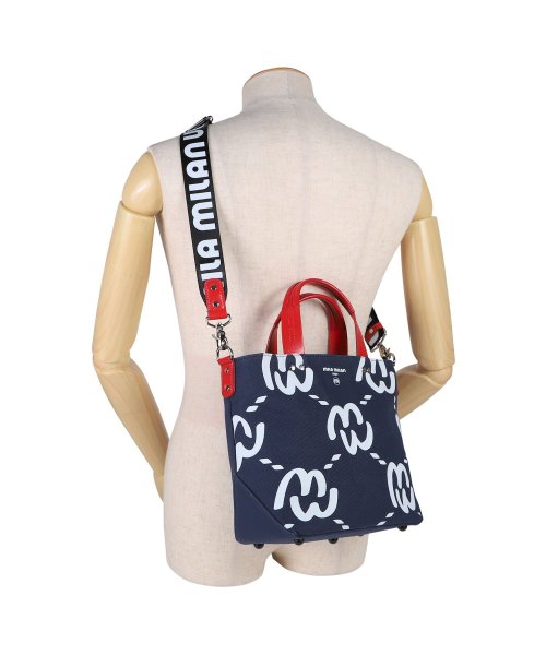 ミラ・ミラン mila milan バッグ トートバッグ ショルダーバッグ ミニ メンズ レディース ファスナー付き モノグラム ミミ ブラック ホワイト ネイ ミラ ミラン milan ミミ