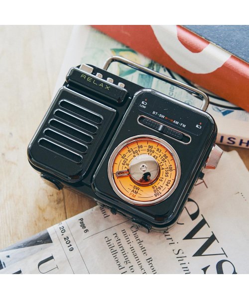 RELAX(リラックス)/RELAX リラックス マルチ レトロ ラジオ 小型 携帯 防災用品 ライト アラーム SOS機能 モバイルバッテリー 音楽再生 時計 スピーカー RE096/img04