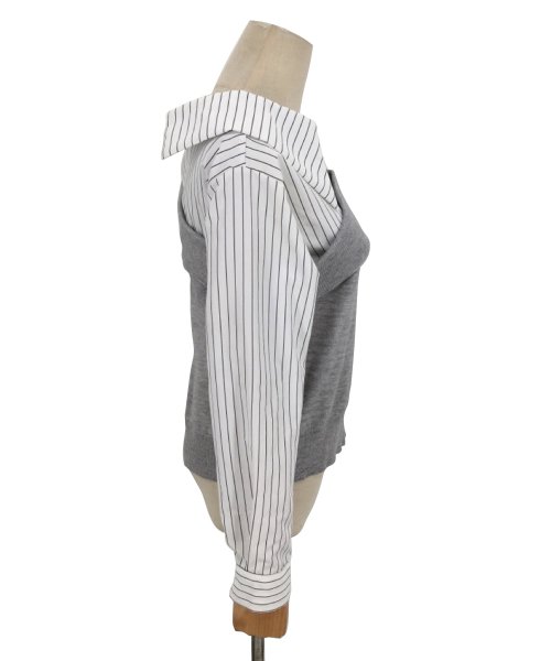 Dewlily(デューリリー)/切り替えアシンメトリートップス 秋 冬 韓国ファッション 10代 20代 30代 レディース 可愛い 大人カジュアル シンプル 個性的デザイン 異素材/img20