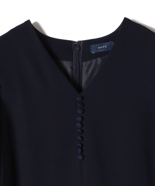 〈手洗い可能〉異素材 コンビ フロント ボタン ワンピース ◇ 