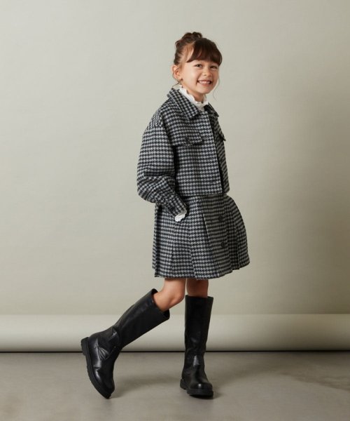 a.v.v(KID'S)(アー・ヴェ・ヴェキッズ)/[160]【セットアップ対応】シャギーチェックショートジャケット/img12