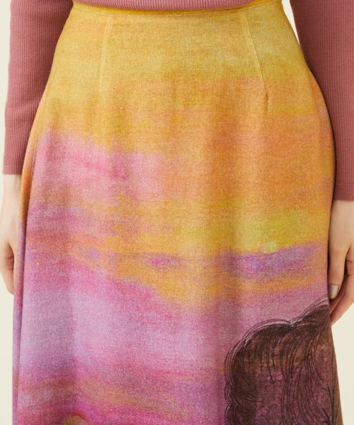 Sybilla(シビラ)/サンセットプリント刺繍ウールスカート/img02