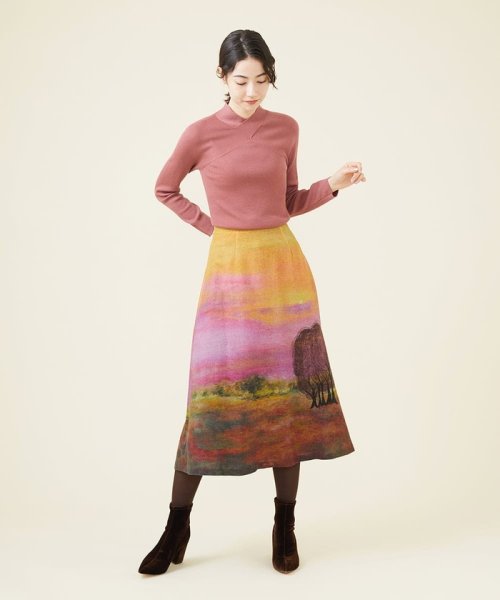 Sybilla(シビラ)/サンセットプリント刺繍ウールスカート/img06