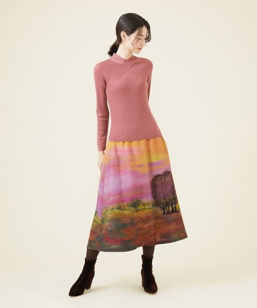 Sybilla(シビラ)/サンセットプリント刺繍ウールスカート/img08