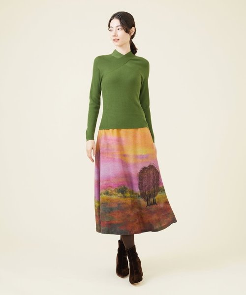 Sybilla(シビラ)/サンセットプリント刺繍ウールスカート/img10