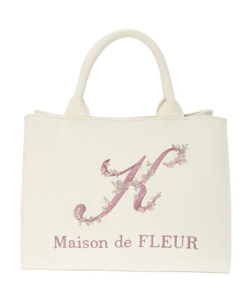 Maison de FLEUR(メゾンドフルール)/フラワーイニシャル刺繍トートバッグ/img10