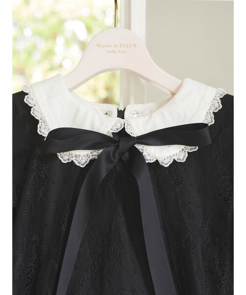 Maison de FLEUR Petite Robe(メゾンドフルール　プチローブ)/リボン襟付きレースワンピース/img03