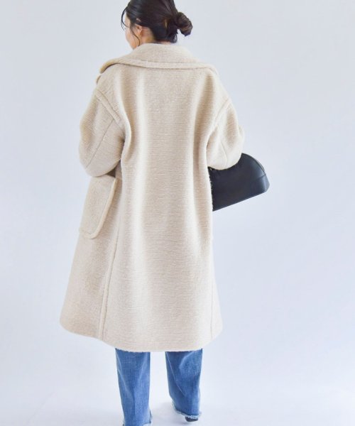 quaranciel: フラッフィー ビッグカラー ロング コート quaranciel フラッフィー ONE SIZE