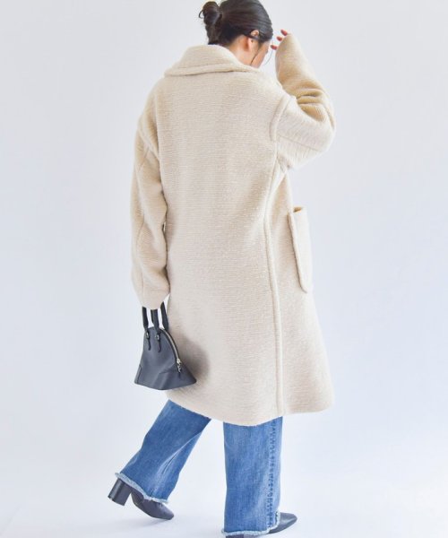 quaranciel: フラッフィー ビッグカラー ロング コート quaranciel フラッフィー ONE SIZE