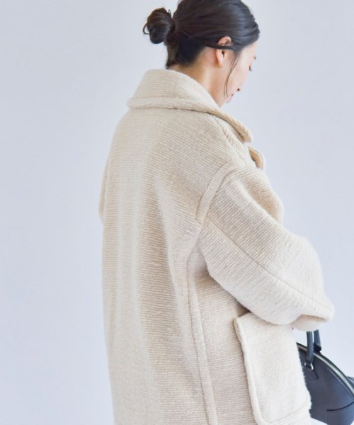 quaranciel: フラッフィー ビッグカラー ロング コート quaranciel フラッフィー ONE SIZE