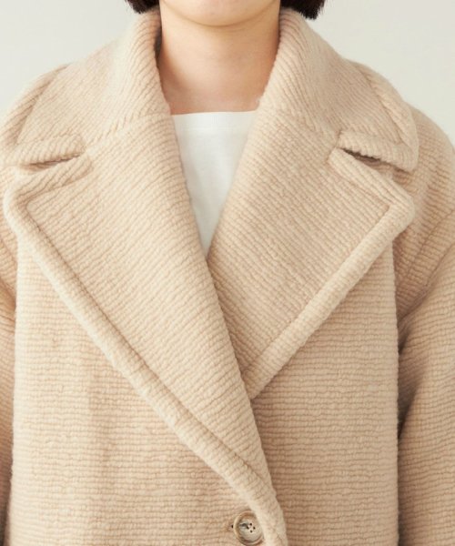 quaranciel: フラッフィー ビッグカラー ロング コート quaranciel フラッフィー ONE SIZE