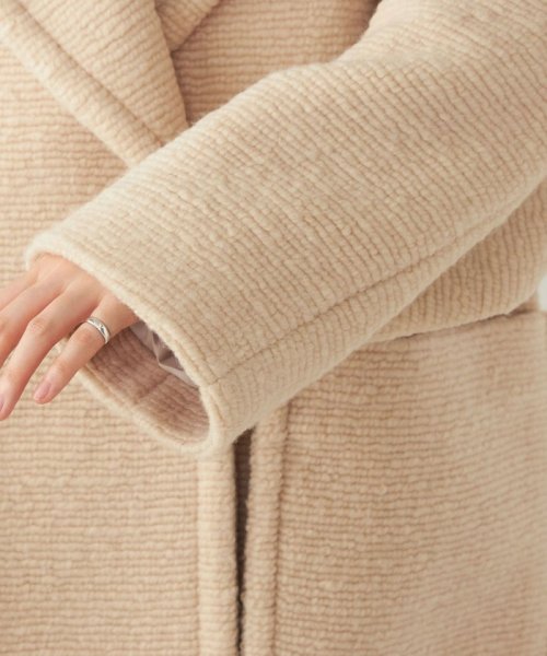 quaranciel: フラッフィー ビッグカラー ロング コート quaranciel フラッフィー ONE SIZE