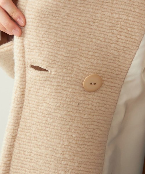 quaranciel: フラッフィー ビッグカラー ロング コート quaranciel フラッフィー ONE SIZE