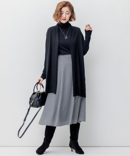 【洗える】バックサテンアムンゼン千鳥プリント スカート 