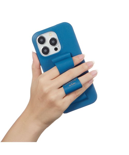 LANVIN en Bleu(Smartphone case)(ランバンオンブルー（スマホケース）)/Slim Wrap Case Stand & Ring Ribbon for iPhone 15 Pro [ Navy ]/img04