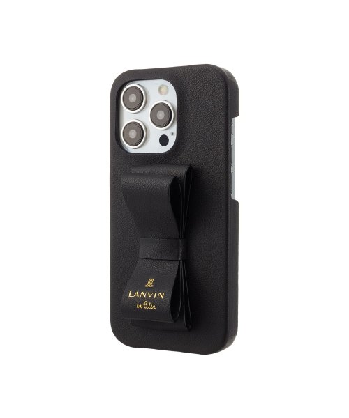 LANVIN en Bleu(Smartphone case)(ランバンオンブルー（スマホケース）)/Slim Wrap Case Stand & Ring Ribbon for iPhone 15 Pro [ Black ]/img01