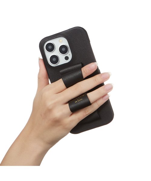 LANVIN en Bleu(Smartphone case)(ランバンオンブルー（スマホケース）)/Slim Wrap Case Stand & Ring Ribbon for iPhone 15 Pro [ Black ]/img04